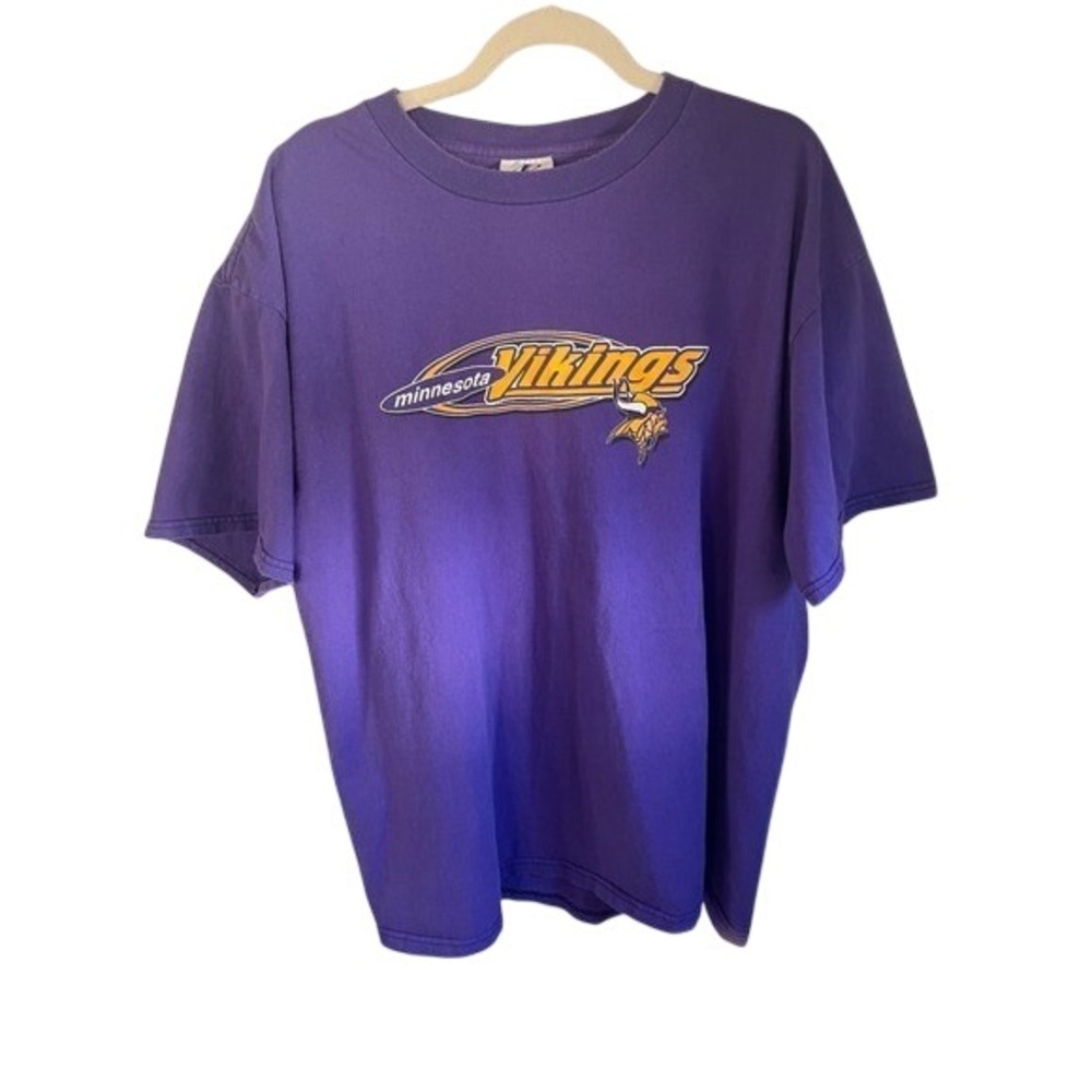 Vintage Minnesota Vikings‎ Purple T Shirt Logo Athletic XL NFL Football Cotton